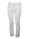 Jacob Cohen Bard J688 Trousers In Luxury Edition In Soft Rock Corduroy With 5 Pockets With Closure Buttons And S In White