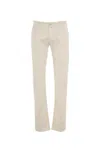Jacob Cohen Straight Leg Twill Trousers With Multiple Pockets In White