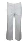 Jacob Cohen Luxury Edition Selena Cropped Trousers In Soft Stretch Cotton With Chinos America Pockets With Zip C In White