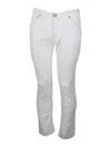Jacob Cohen Bard J688 Trousers In Luxury Edition In Soft Rock Corduroy With 5 Pockets With Closure Buttons And S In White