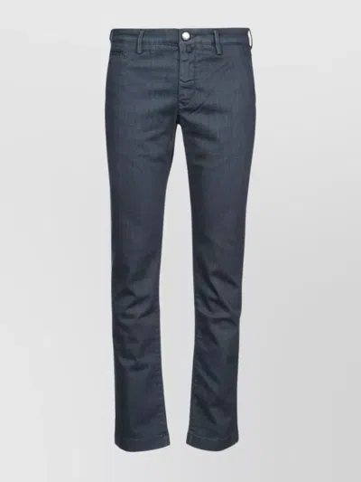 Jacob Cohen Trousers With Belt Loops And Pockets In Blue