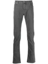 Jacob Cohen Logo-patch Cotton Blend Tapered Jeans In Grey