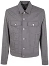Jacob Cohen Long Sleeve Trucker Jacket With Adjustable Waist In Gray
