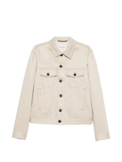 Jacob Cohen Twill Trucker Jacket In Neutral