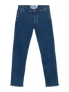 Jacob Cohen Skinny Stretch Cotton Long Jeans In Blue