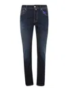 Jacob Cohen 'scott' Blue Skinny Jeans With Contrasting Stitching In Blue