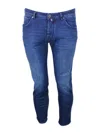 Jacob Cohen Nick Slim J622 Luxury Edition Denim Trousers In Soft Stretch Denim With 5 Pockets With Closure Butto In Lavado Oscuro