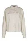 Jacob Cohen Velvet Overshirt Jackets White In Bianco