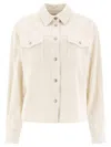 Jacob Cohen Velvet Overshirt Jackets White In White