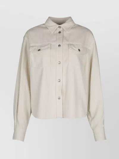Jacob Cohen Velvet Shirt With Pockets And Long Sleeves