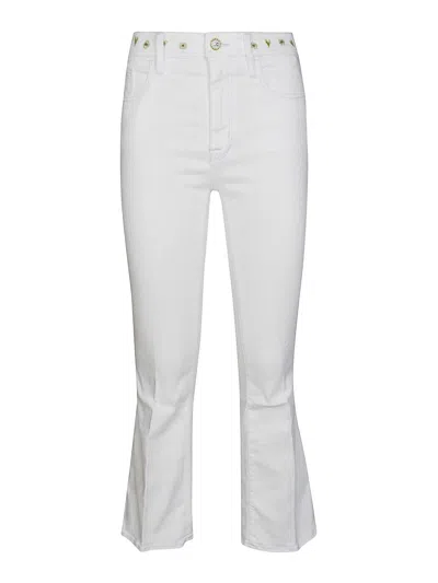 Jacob Cohen Crop Flare Embroidered Back Pockets In White