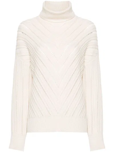 Jacob Cohen Chunky-knit Virgin Wool Blend Jumper In Nude