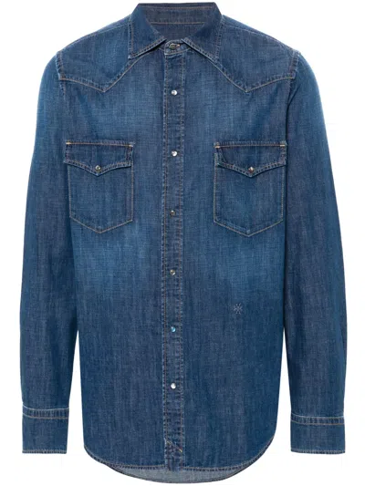 Jacob Cohen Western Denim Shirt In Blue
