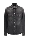 Jacob Cohen Western Shirt In Cotton And Lyocell Denim In Black