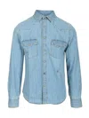 Jacob Cohen Button-down Collar Long Sleeve Denim Shirt In Blue