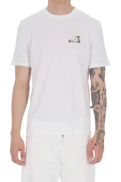 Jacob Cohen White Convertible Car Cotton T-shirt