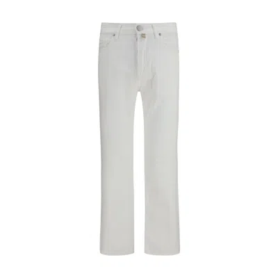 Jacob Cohen White Cotton Straight-leg Jeans In Neutral