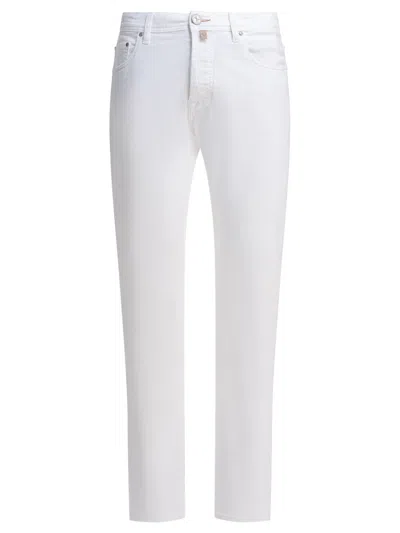 Jacob Cohen White Cotton Trousers