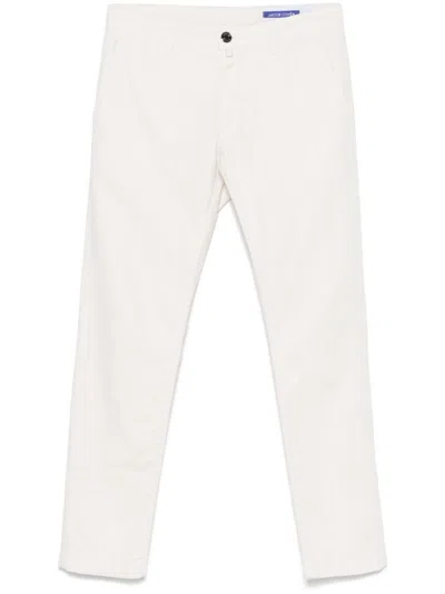 Jacob Cohen White Jeans With Concealed Fly And Versatile Pockets