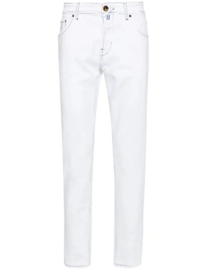 Jacob Cohen White Scott Denim Pants