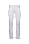 Jacob Cohen Belted Five-pocket Riveted Trousers In White