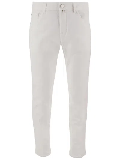 Jacob Cohen White Slim-fit Five-pocket Stretch-denim Jeans