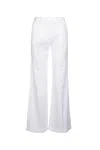 Jacob Cohen White Straight-leg Linen-blend Trousers In White