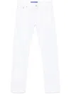 Jacob Cohen White Stretch Cotton Long Jeans In Beige