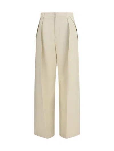 Jacob Cohen Wide Leg Canvas Trousers In Neutral