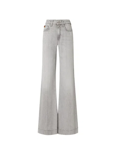 Jacob Cohen Wide Leg Denim Trousers In Gray