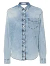 Jacob Cohen Twisted Denim Shirt In Light Blue