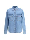 Jacob Cohen Western Cotton Denim Shirt In Blue