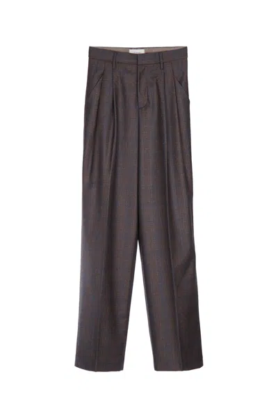 Jacob Cohen Pantalone Wide Leg Quadro In Blue