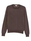 Jacob Cohen Men Wool And Silk Crewneck Sweater In Brown