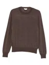 Jacob Cohen Men Wool And Silk Crewneck Sweater In Brown