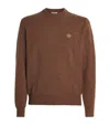 Jacob Cohen Wool-cashmere Monogram Sweater In Brown