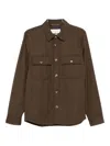 Jacob Cohen Wool Shirt Jacket With Long Sleeves And Collar In Brown