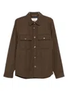 Jacob Cohen Wool Shirt Jacket With Long Sleeves And Collar In Brown