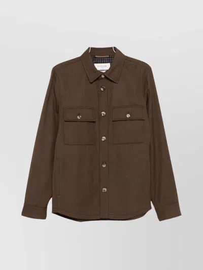 JACOB COHEN WOOL SHIRT JACKET WITH LONG SLEEVES AND COLLAR