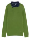 Jacob Cohen Wool Sweater And Polo Set In Green