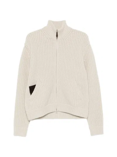 Jacob Cohen Zip Cardigan In Brown
