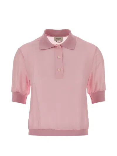 Jacob Cohen Fine-knit Polo Shirt In Pink