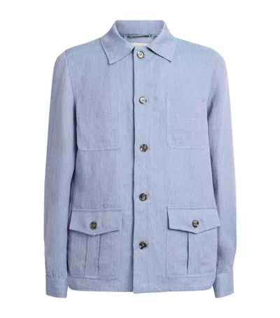 Jacob Cohen Jacob Cohën Linen Overshirt In Blue