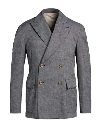 Jacob Cohёn Man Blazer Midnight Blue Size 40 Cotton, Hemp In Gray