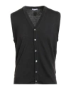Jacob Cohёn Man Cardigan Charcoal Size Xl Virgin Wool In Black
