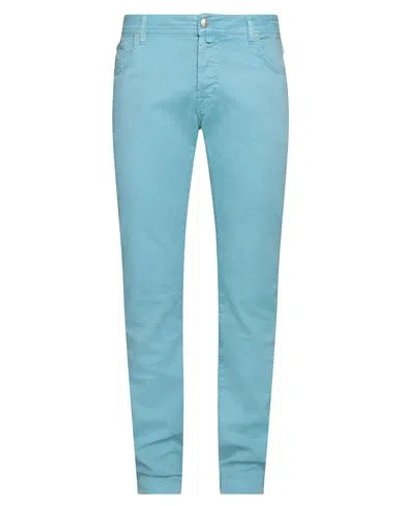 Jacob Cohёn Man Denim Pants Light Blue Size 38 Linen, Cotton, Elastane
