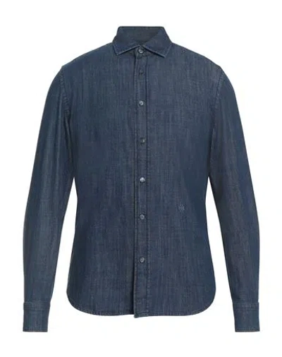 Jacob Cohёn Man Denim Shirt Blue Size Xl Cotton