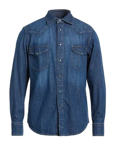 Jacob Cohёn Man Denim Shirt Blue Size Xl Cotton