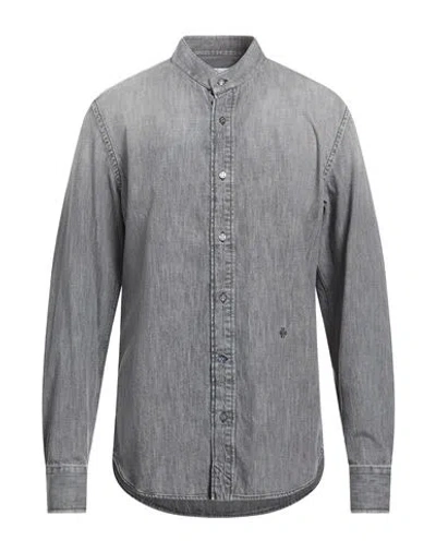Jacob Cohёn Man Denim Shirt Charcoal Size L Cotton In Grey