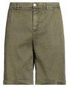 Jacob Cohёn Man Denim Shorts Military Green Size 31 Linen, Cotton, Elastane In Green